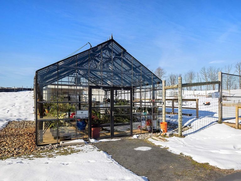 Community greenhouse in winter